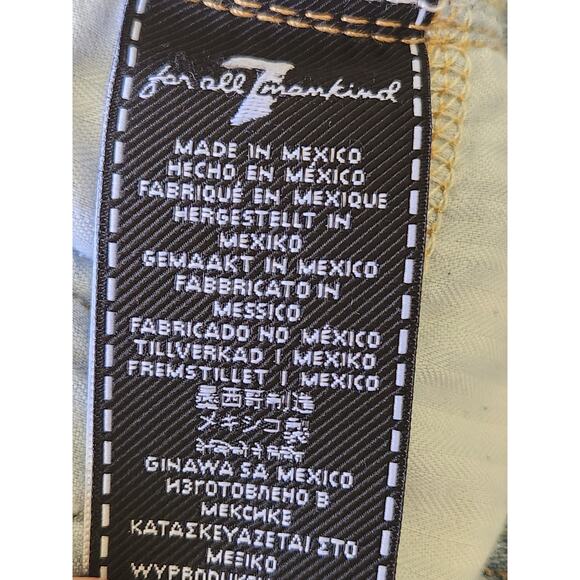 7 For All Mankind Women's 27x27 Button Fly Straight Skinny Josephina Flaw - Picture 8 of 9